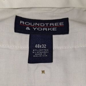 Roundtree & Yorke Big & Tall Work Slacks Tan Khakis